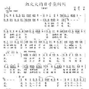 红火火的日子亮闪闪_民歌简谱_词曲:杨涛 惠民