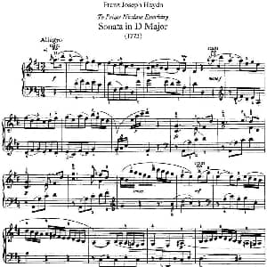 海顿 钢琴奏鸣曲 Hob XVI 24 in D major 钢琴谱 海顿