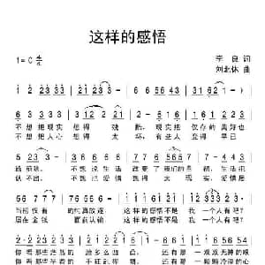 这样的感悟_通俗唱法乐谱_词曲:李良 刘北休