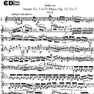 小提琴谱 | Violin Sonata No.3 in Eb Major Op.12 No.3