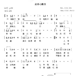 流尽心酸泪_通俗唱法乐谱_词曲:天子俊 亚妮 黄慧敏