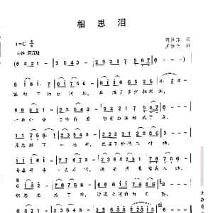 相思泪_歌曲简谱_词曲:周诗平 王焕升