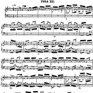 巴赫 平均律钢琴曲集 第二卷 之赋格曲 钢琴谱 巴赫