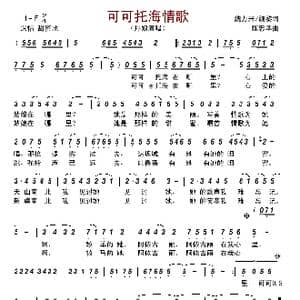 可可托海情歌_歌谱投稿_词曲:魏力兴/魏黎 陈忠基