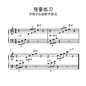 预备练习 分解和弦的转位形式 钢琴谱