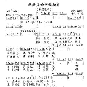 拉面店的回族姑娘_歌曲简谱_词曲:臧辉先 陈普