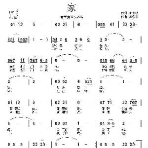 家_歌曲简谱_词曲:朱晓双 陈涤非