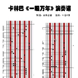 一眼万年 拇指琴卡林巴琴演奏谱 姚若龙 林俊杰