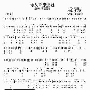 你从草原流过_歌谱投稿_词曲:张建中 李红俊