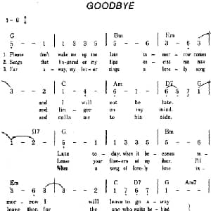 Goodbye 美国 _外国歌谱