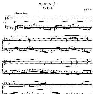 风雨归舟 钢琴谱 储望华