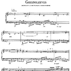Greensleeves 钢琴谱