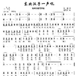 东北汉子一声吼_民歌简谱_词曲:孙媛 董茂贤