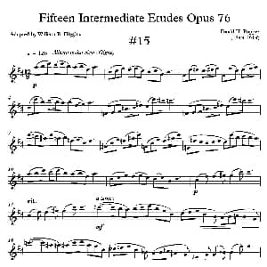 萨克斯谱 | 中级练习曲15首 Op76 15 D 波帕尔