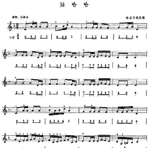 娃哈哈 口风琴 线简谱混排版