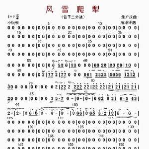 风雪爬犁_歌曲简谱_词曲: 朱广庆