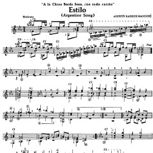 Estilo 吉他谱 奥古斯汀 巴里奥斯 曼戈雷 Agustin Barrios Mangore