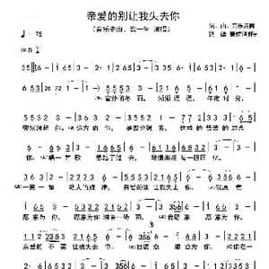 亲爱的别让我失去你_歌谱投稿_词曲:音乐走廊 音乐走廊