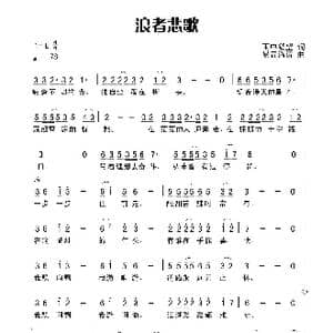 浪者悲歌_歌谱投稿_词曲:雨中凝望 易垚泓涛