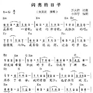 闪亮的日子_通俗唱法乐谱_词曲:罗大佑 罗大佑