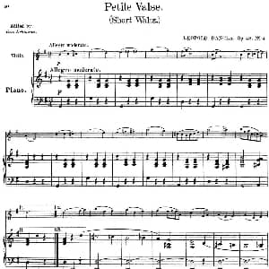 小提琴谱 | 25首小提琴曲合集 Petite Valse. Short Waltz. LEOPOLD DANCLA. Op.48 No.4 小提琴 钢琴伴奏 BENONI LAGYE