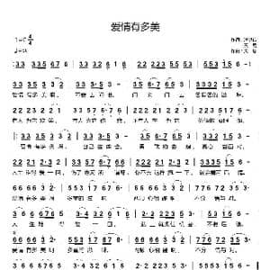 爱情有多美_歌曲简谱_词曲:湛洪良/天恩 天恩