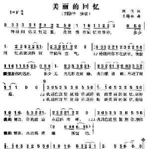 美丽的回忆_通俗唱法乐谱_词曲:刘伟 王锦林