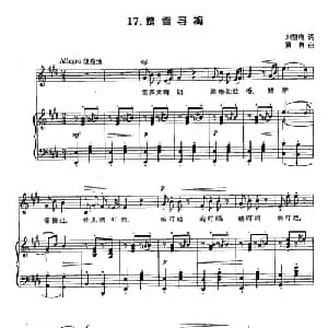 丁小琴编 17踏雪寻梅_美声唱法乐谱_词曲:刘雪庵 黄自