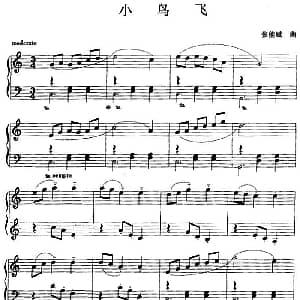 钢琴小品 小鸟飞 钢琴谱 张能斌