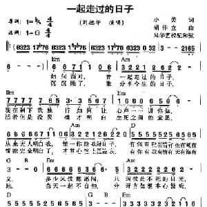 一起走过的日子_通俗唱法乐谱_词曲:小美 胡伟立