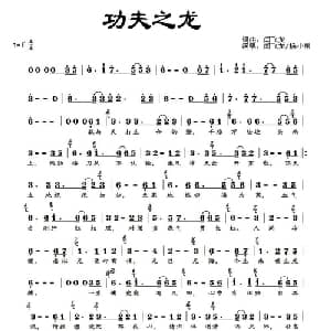 功夫之龙_通俗唱法乐谱_词曲:闫飞龙 闫飞龙