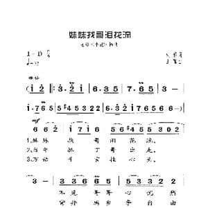妹妹找哥泪花流_歌曲简谱_词曲:凯传 王酩