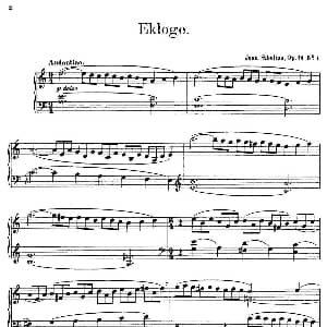 4 Lyric Pieces Op 74 钢琴谱 简 西贝柳斯