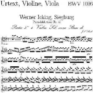 小提琴谱 | Bach Sonata BWV1006 无伴奏小提琴组曲 巴赫