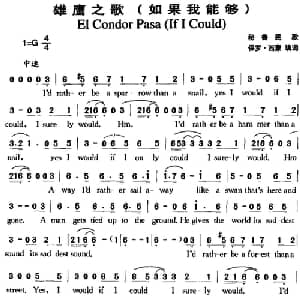 雄鹰之歌_外国歌谱_词曲:保罗 西蒙填词