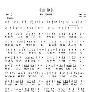 想你_歌曲简谱_词曲:子儒 子儒
