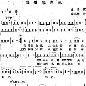 苏芮演唱金曲 我看我自己_通俗唱法乐谱_词曲:苏冉 李凤婷