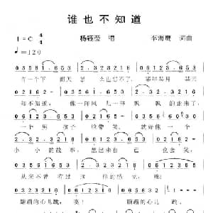 谁也不知道_通俗唱法乐谱_词曲:李海鹰 李海鹰