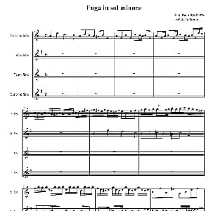 萨克斯谱 | Fuga in sol minore 四重奏 J S 巴赫