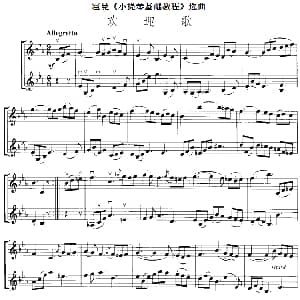 小提琴谱 | 霍曼 小提琴基础教程 选曲 欢迎歌 二重奏