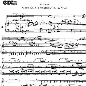 小提琴谱 | Violin Sonata No.3 in Eb Major Op.12 No.3 小提琴 钢琴伴奏