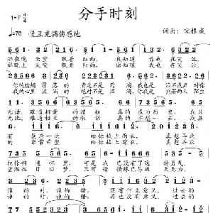分手时刻_通俗唱法乐谱_词曲:宋根成 宋根成