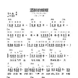 酒醉的蝴蝶_歌谱投稿