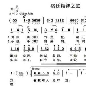 宿迁精神之歌_民歌简谱_词曲:集体 李鑫
