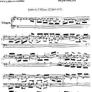 Suite No.4 in e Minor HWV 429 钢琴谱 亨德尔