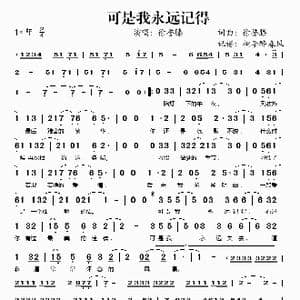 可是我永远记得_歌谱投稿_词曲:徐誉滕 徐誉滕