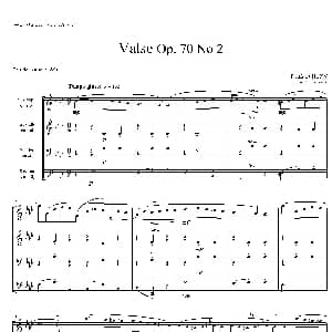 萨克斯谱 | f小调圆舞曲 Op.70 No.2 四重奏总谱 肖邦