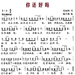 你还好吗_通俗唱法乐谱_词曲:肖向阳 陈其雄