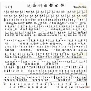 这条街最靓的仔_歌谱投稿_词曲:张志远 张志远