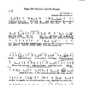 Take Me HomeCountry Roads_歌曲简谱_词曲:B.DanoffT.Nivert
